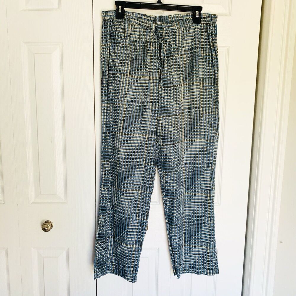 BCBGeneration Womens Pajama Pants Size L Plaid Tie Waist
